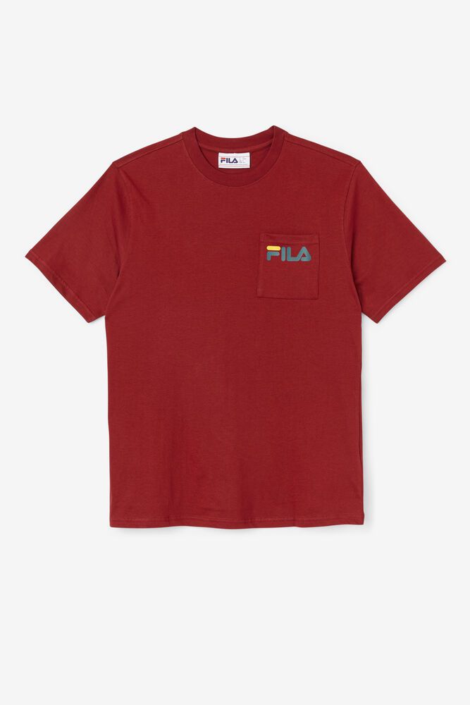 Fila T-Shirt Mens Red - Curtis Pocket - Philippines 8294736-LP